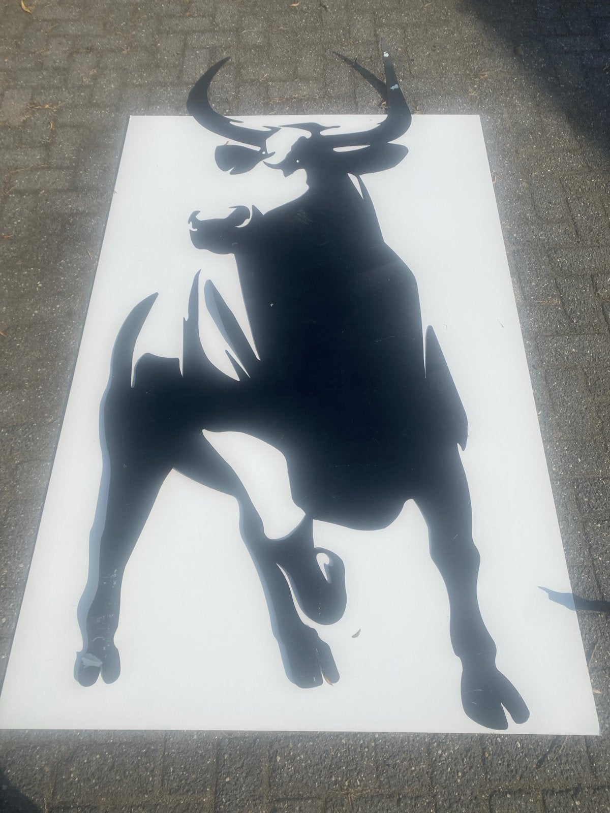 Metalen Stier wantdecoratie - Zwart, Ophalen, Zo goed als nieuw, Overige onderwerpen