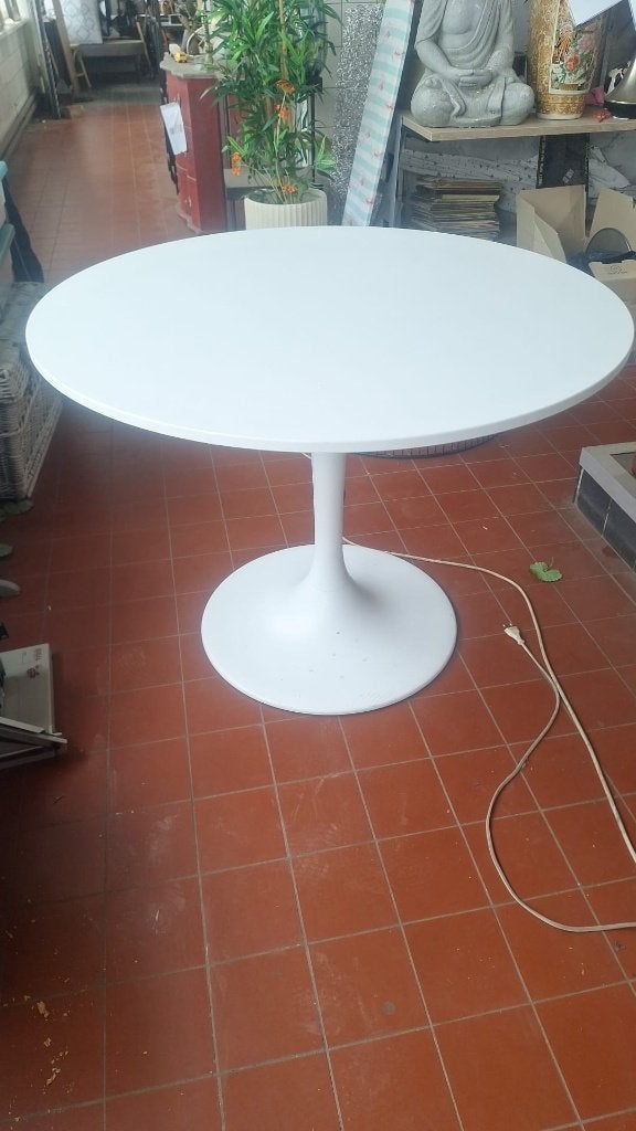 IKEA DOCKSTA Eettafel Ronde Tafel Wit Tulip  CS27255, Ophalen, Gebruikt, Rond, Modern