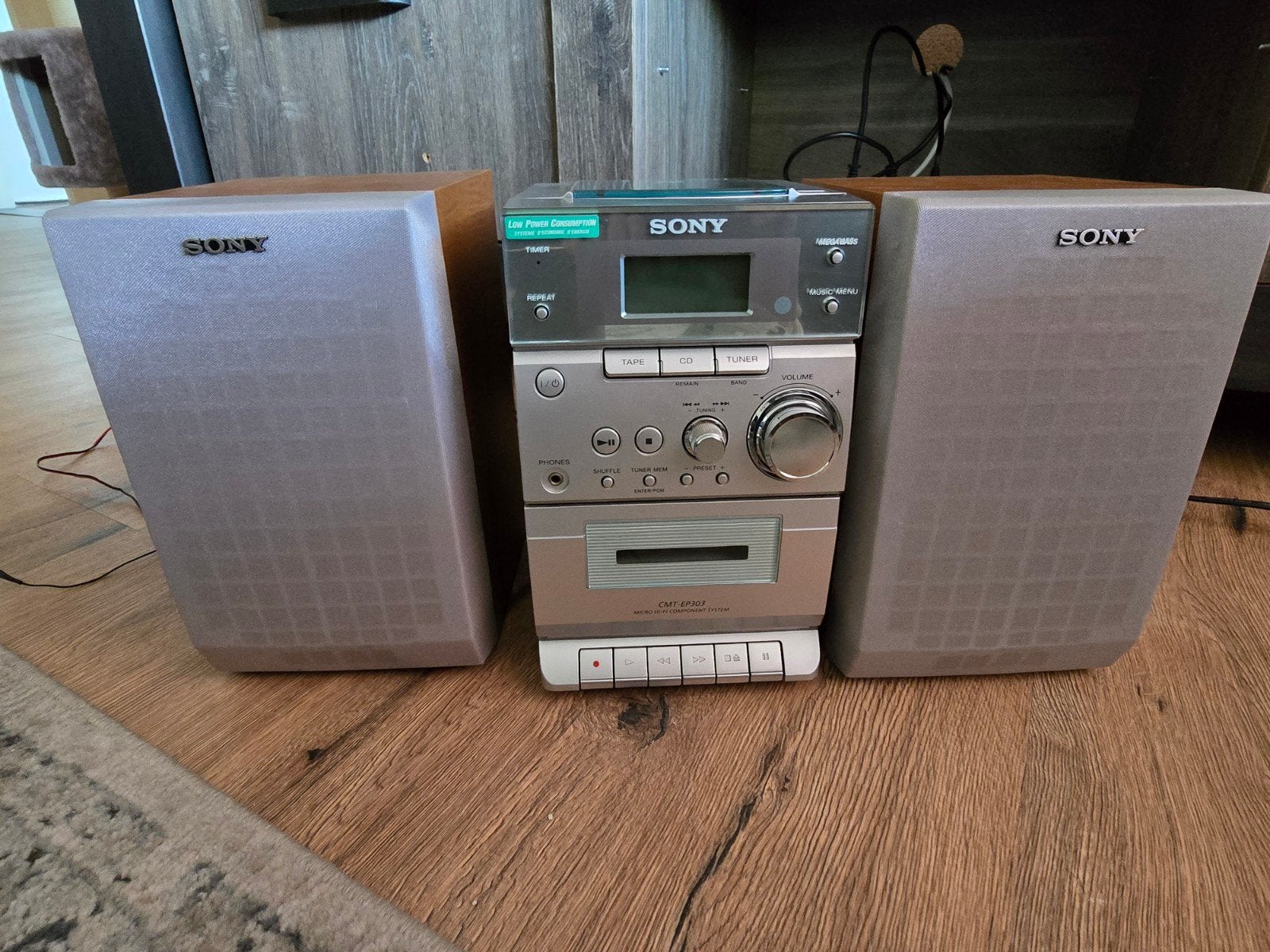 Sony Microset met CD-speler, Cassettedeck, Radio en Speakers, Ophalen, Gebruikt, Cassettedeck, Microset