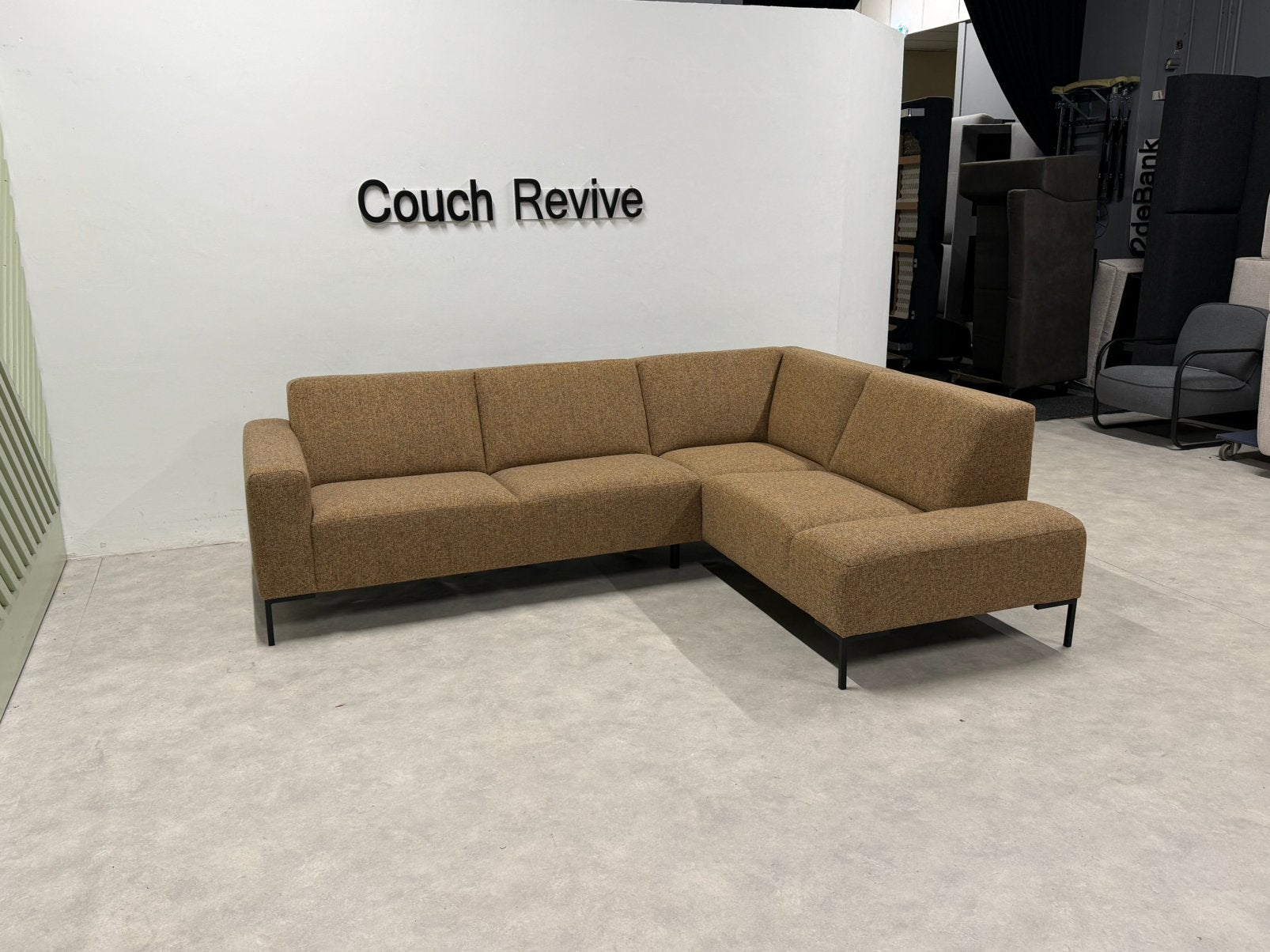NIEUW Caramel hoekbank Vigo 265x200 cm | GRATIS LEVERING
