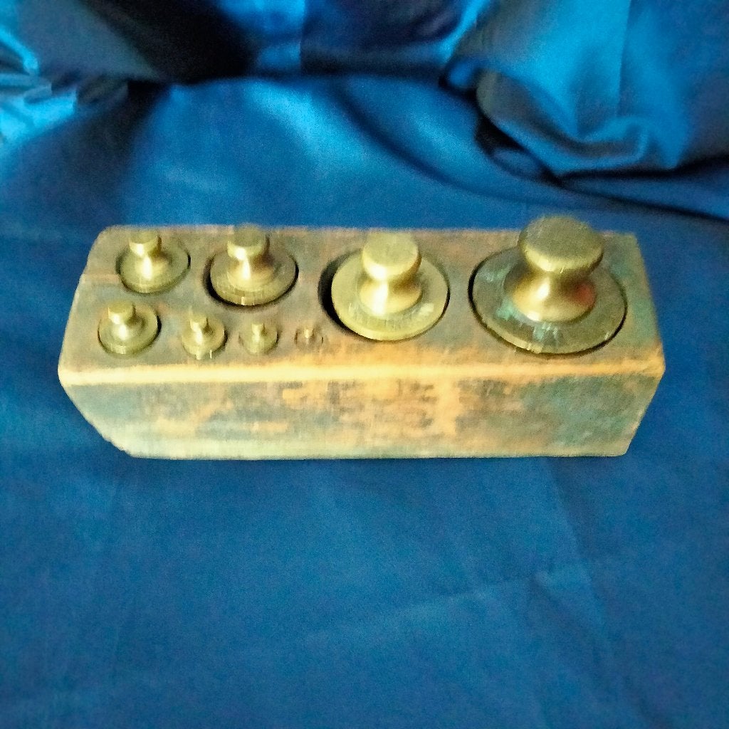 Vintage gewichtenblok, Antiek en Kunst, Ophalen of Verzenden, Koper