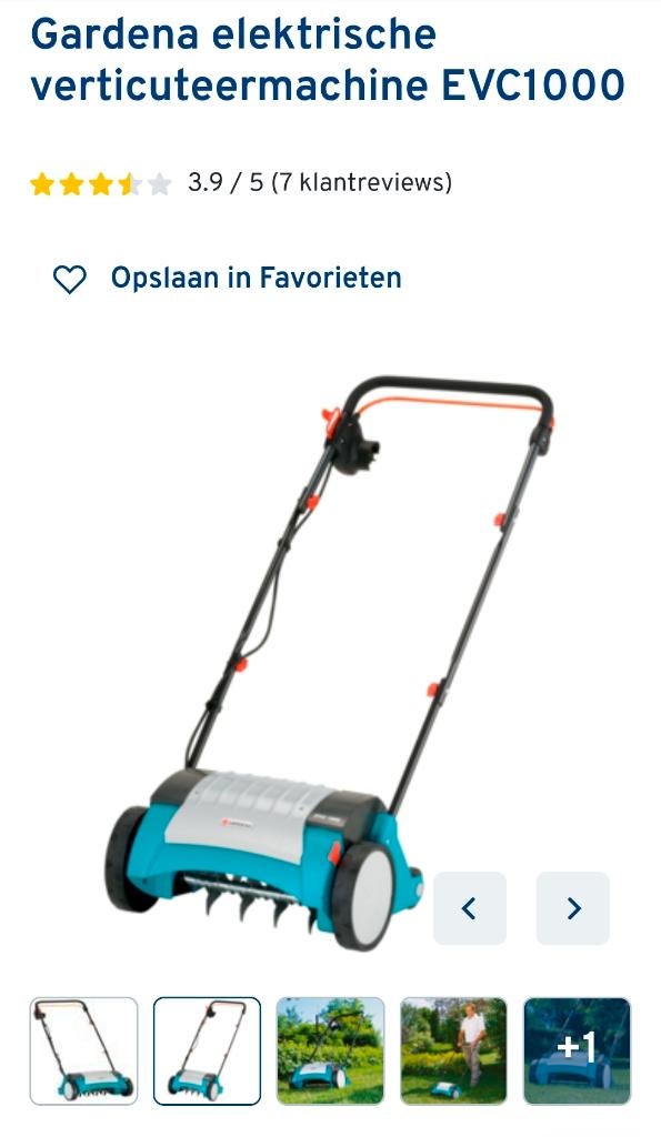 Gardena elektrische verticuteermachine. Nieuw in doos., Ophalen of Verzenden, Nieuw, Elektrisch, Gardena