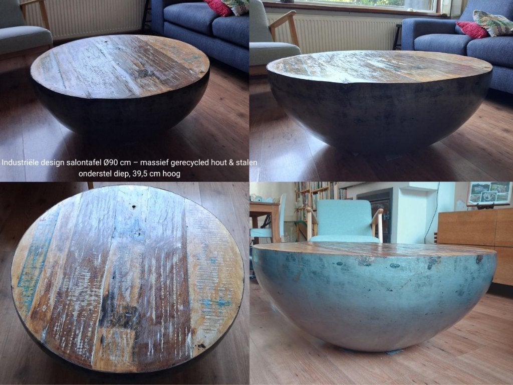 Industriële design salontafel – De Silo, Gebruikt, 50 tot 100 cm, 50 tot 100 cm, Industriële design