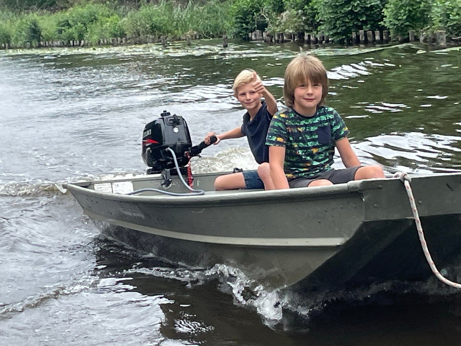 Aluminium platbodem Smokercraft met Suzuki 6 pk viertakt, Watersport en Boten, Ophalen, Gebruikt, Aluminium, Buitenboordmotor