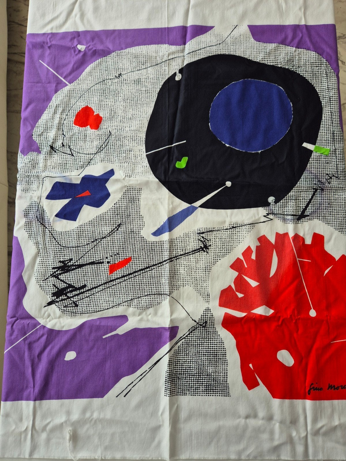Vintage Fino Morandi Textiel Kunstwerk - Abstract Design, Ophalen of Verzenden