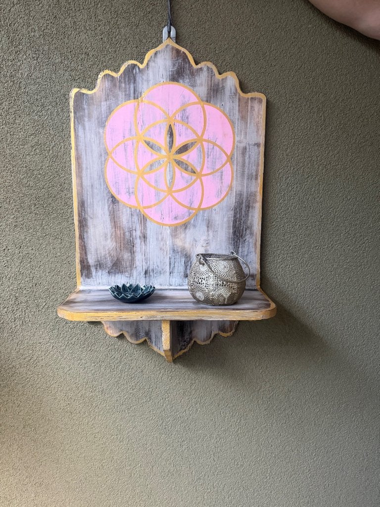 Altaar wanddecoratie seed of life xxl handbeschilderd 60 cm, Verburgt Vintage, Nieuw, Ophalen of Verzenden, https://verburgtvintage.nl/#contact