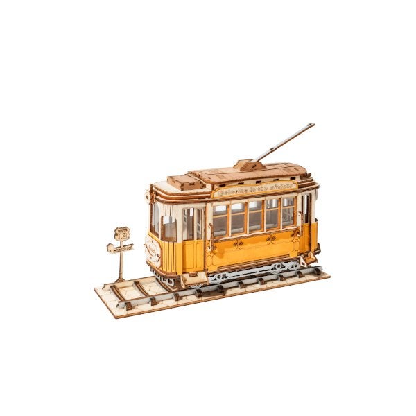 Robotime Tramcar TG505 Bouwpakket Nieuw, Hobby en Vrije tijd, Knutselen, ROKR, Gebouwen, Nieuw, Meerkleurig