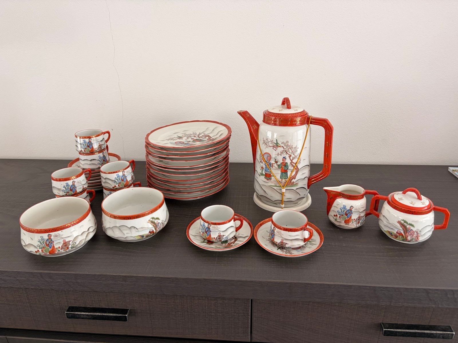 Prachtig Antiek Chinees Theeservies - Ruim 100 Jaar Oud, Antiek en Kunst, Ophalen of Verzenden