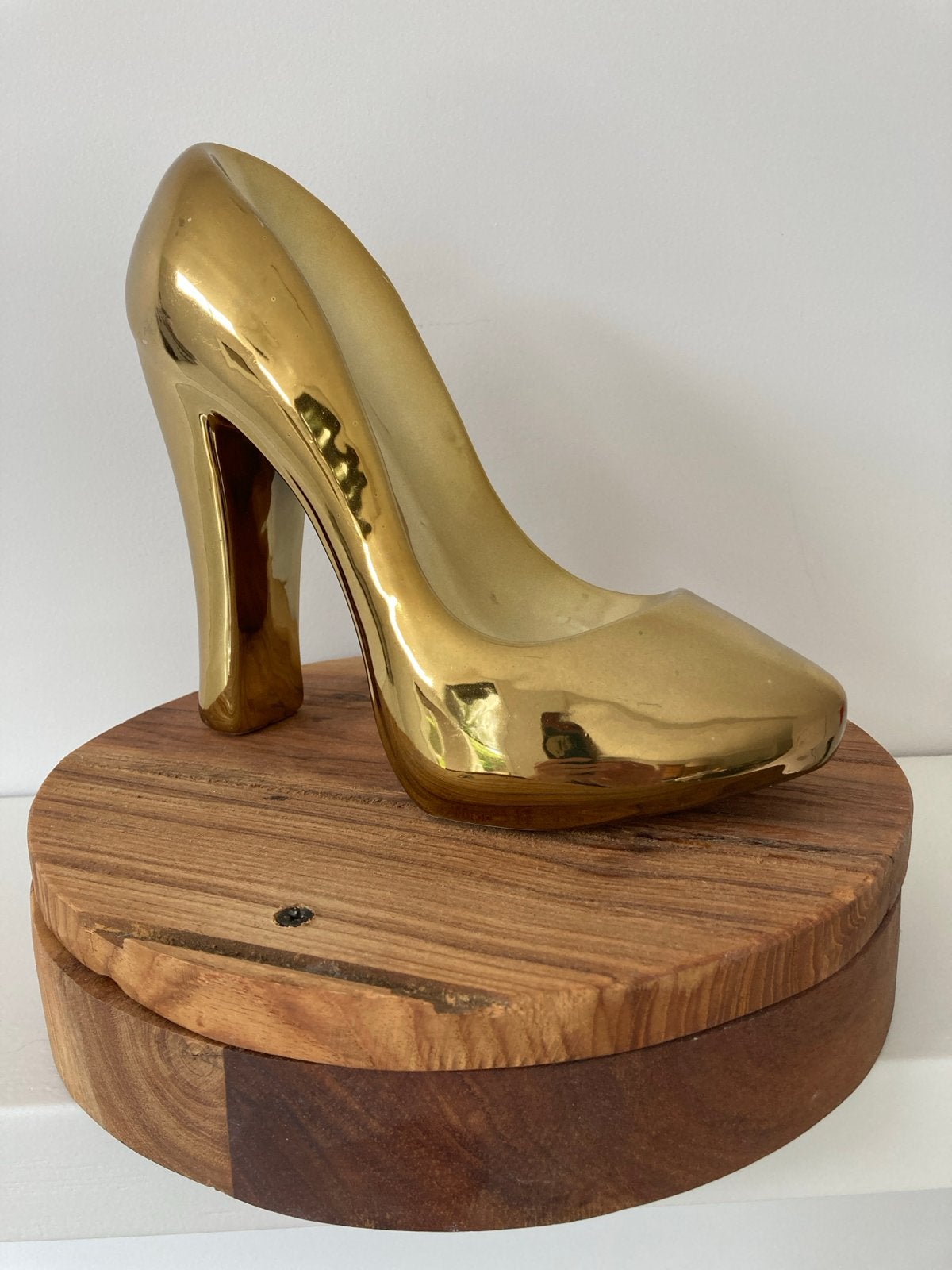 Goudkleurige decoratie schoen - Hak schoen, Ophalen, Gebruikt, Goud, Metaal