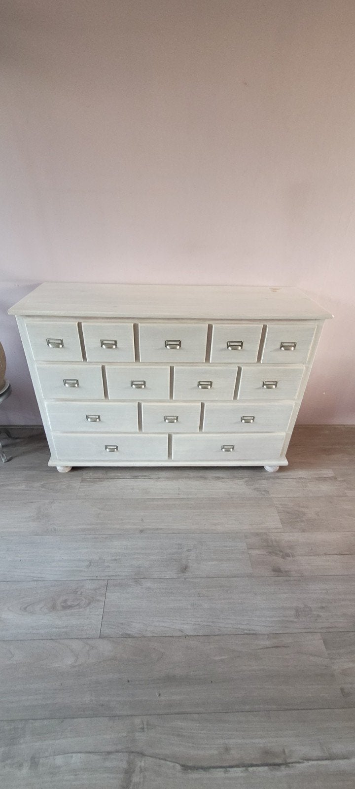 Mooie Apothekerskast met 14 Laden - H90 L126 D44 cm, Ophalen, Gebruikt, 100 tot 150 cm, 5 laden of meer