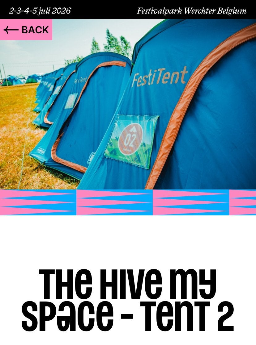 Rock Werchter | Campingticket The Hive My Space – Tent 2, Tickets en Kaartjes, Evenementen en Festivals