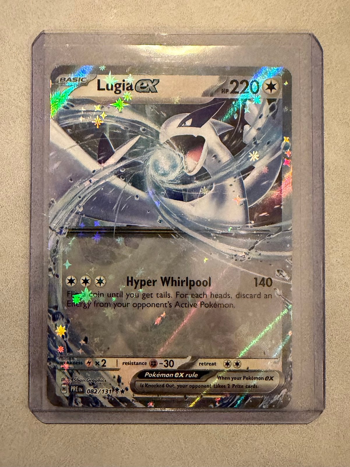 Lugia EX PRE 082/131 pokemon kaart, Ophalen of Verzenden, Nieuw, Losse kaart, Foil