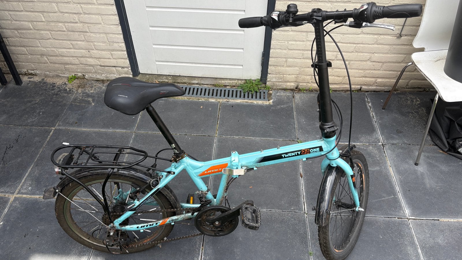 Opvouwbare fiets met 21 versnellingen, Fietsen en Brommers, Gebruikt, Velgrem, Versnellingen, Ophalen