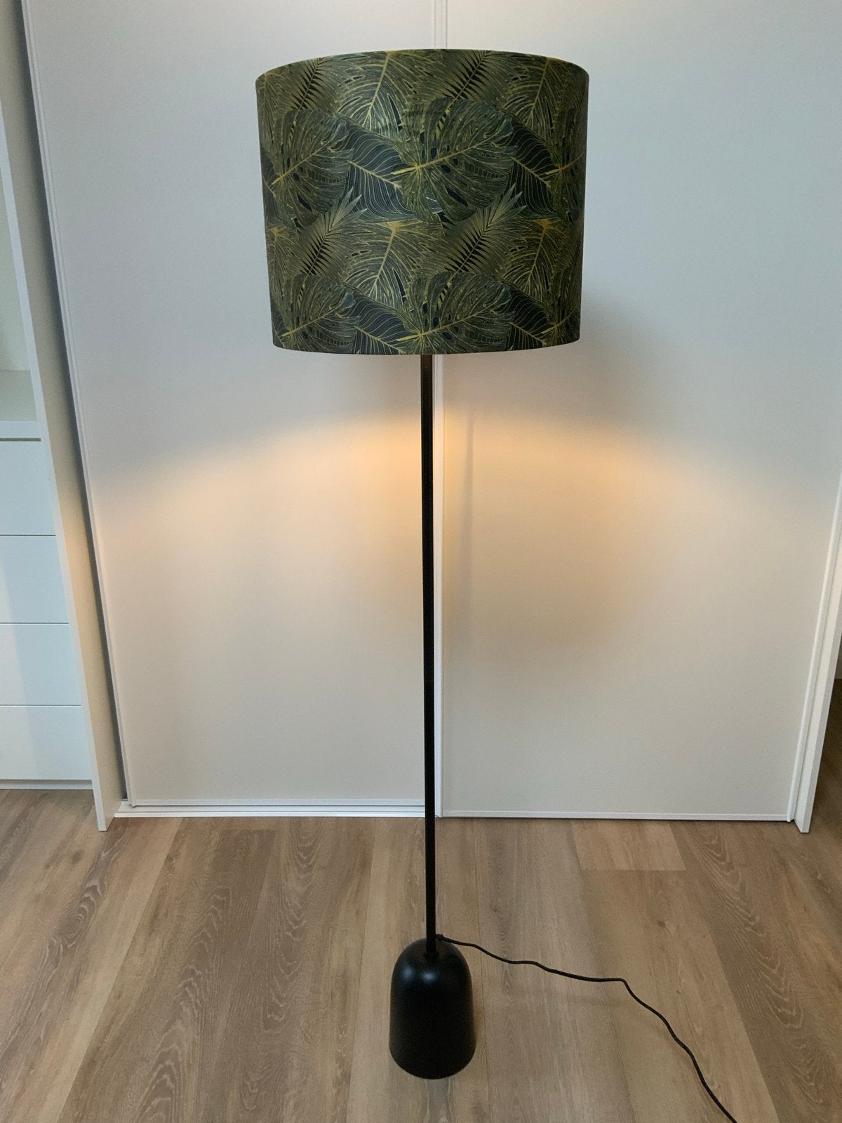 Vloerlamp 165cm met Groen/Zwart/Goud Kap, Ophalen, Zo goed als nieuw, Metaal, 150 tot 200 cm