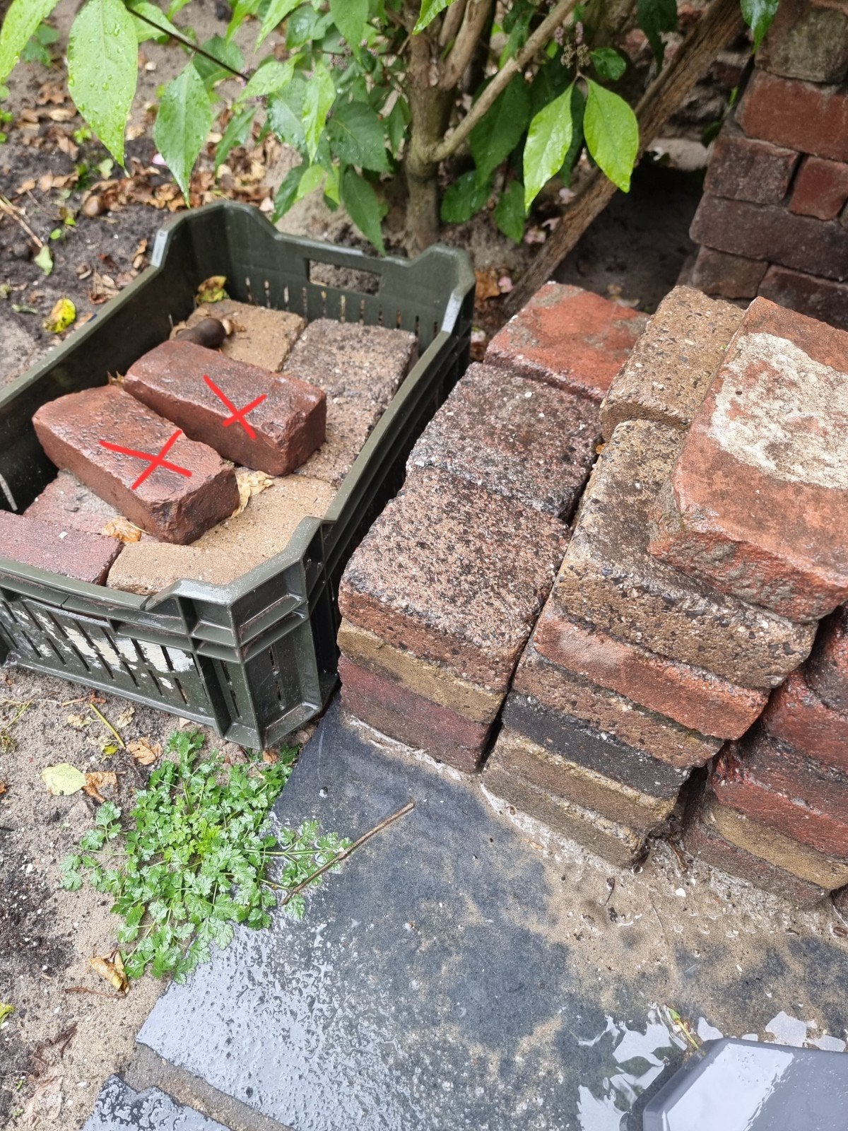 Vierkante stenen - 38st., Doe-het-zelf en Verbouw, Metselstenen, Ophalen, Bakstenen