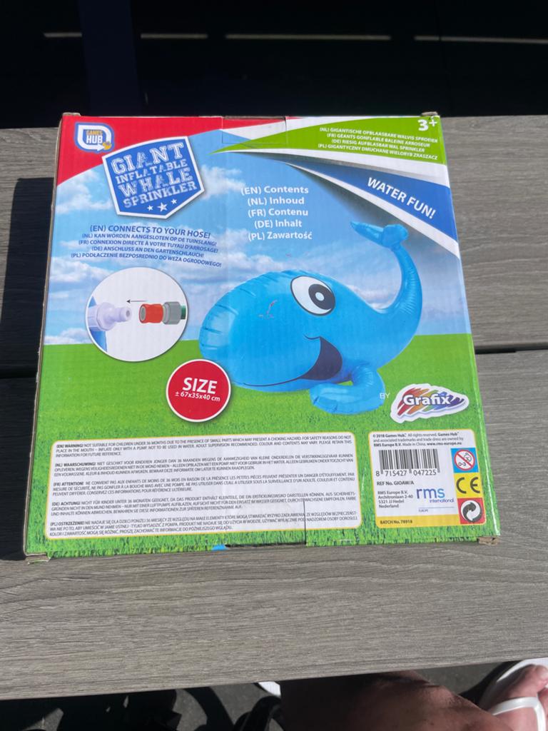 Opblaasbare Walvis Sproeier - Waterpret voor Kinderen!, Ophalen of Verzenden, Nieuw