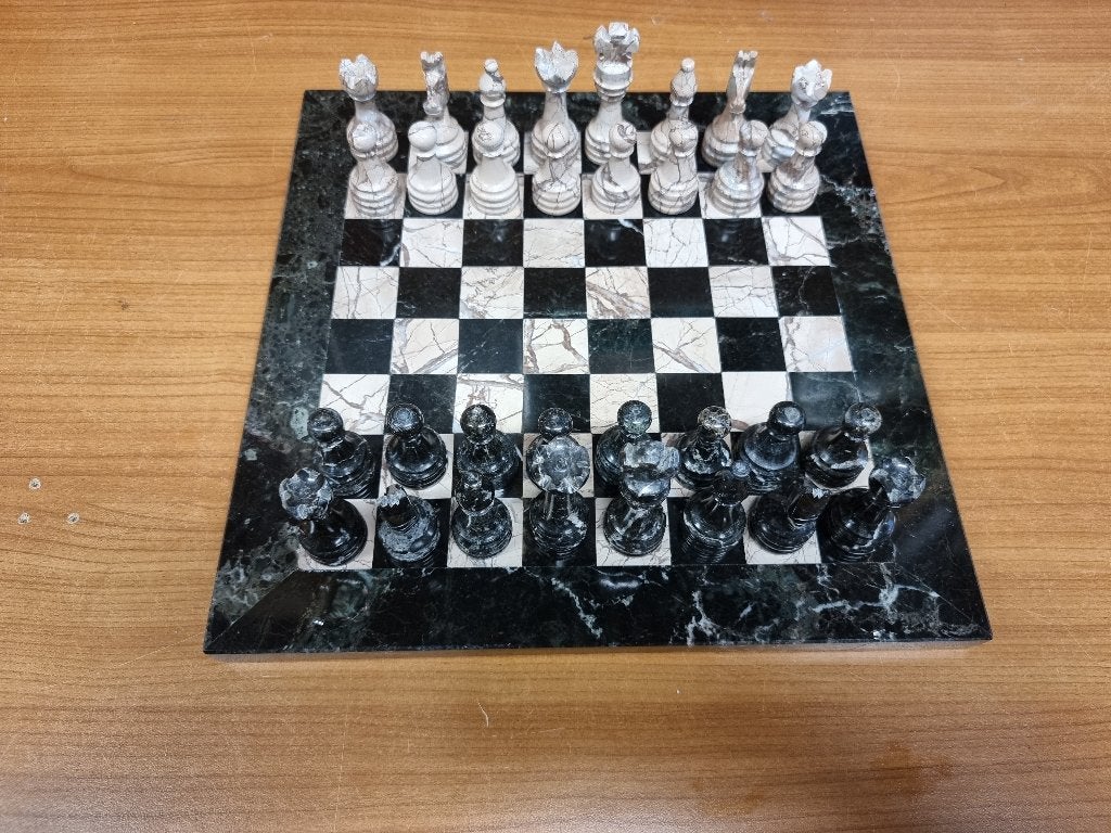 WD 023 - Vintage Marmeren Schaakspel, Hobby en Vrije tijd, Gezelschapsspellen | Bordspellen, Een of twee spelers, Onbekend, Onbekend