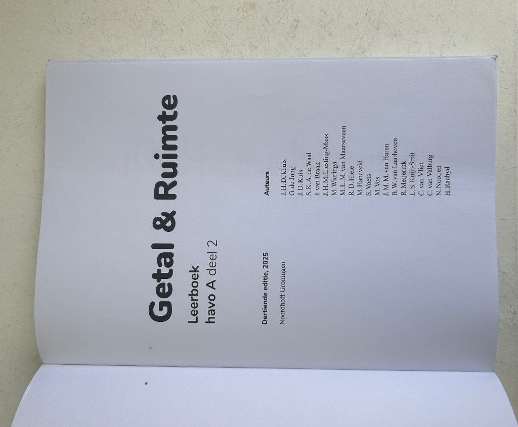 Getal&ruimte Havo 4 wiskunde A deel 2 editie 13, HAVO, Zo goed als nieuw, Noordhoff Uitgevers, Wiskunde A