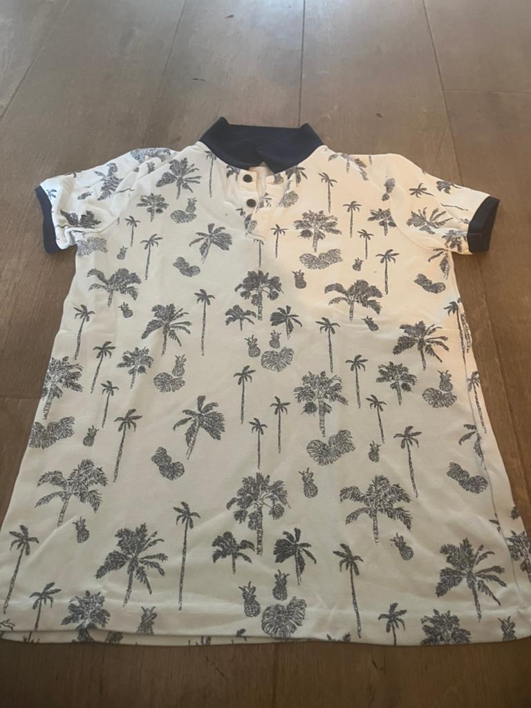 Polo wit blauw, Ophalen of Verzenden, Zo goed als nieuw, Jongen, Shirt of Longsleeve