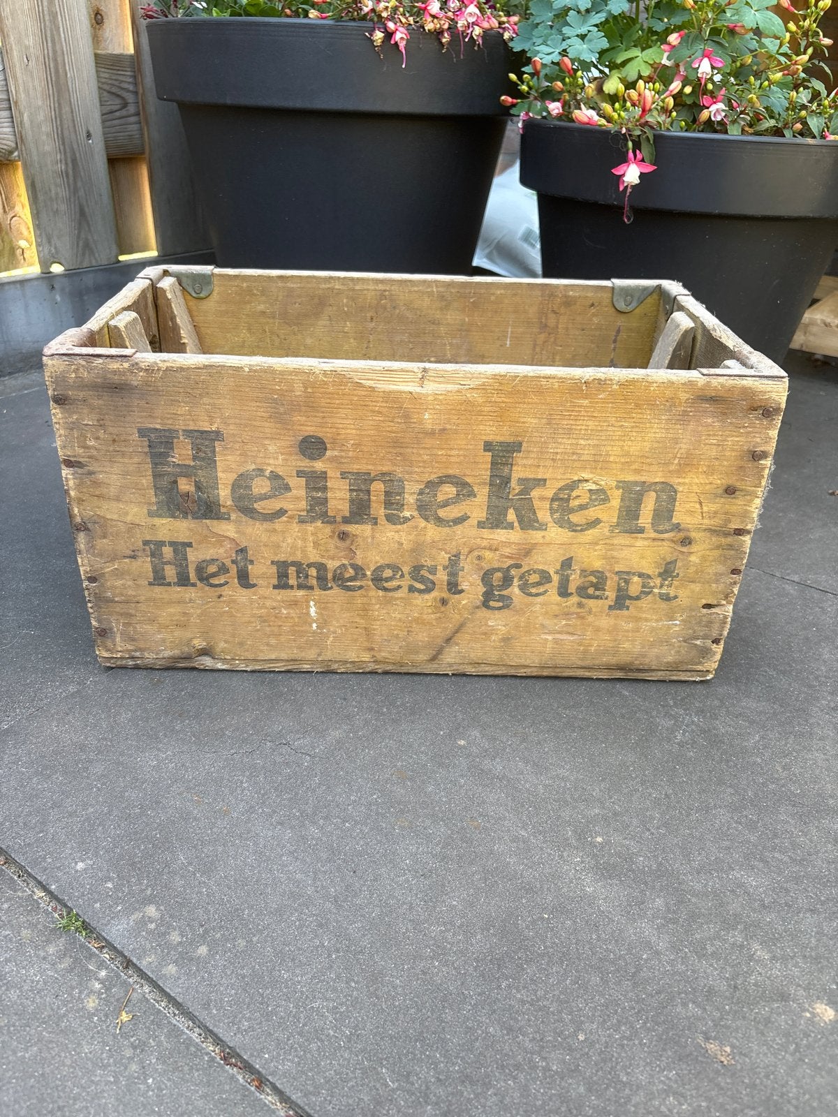 Vintage Heineken Bierkrat - Houten Kist / krat, Verzamelen, Ophalen of Verzenden, Gebruikt