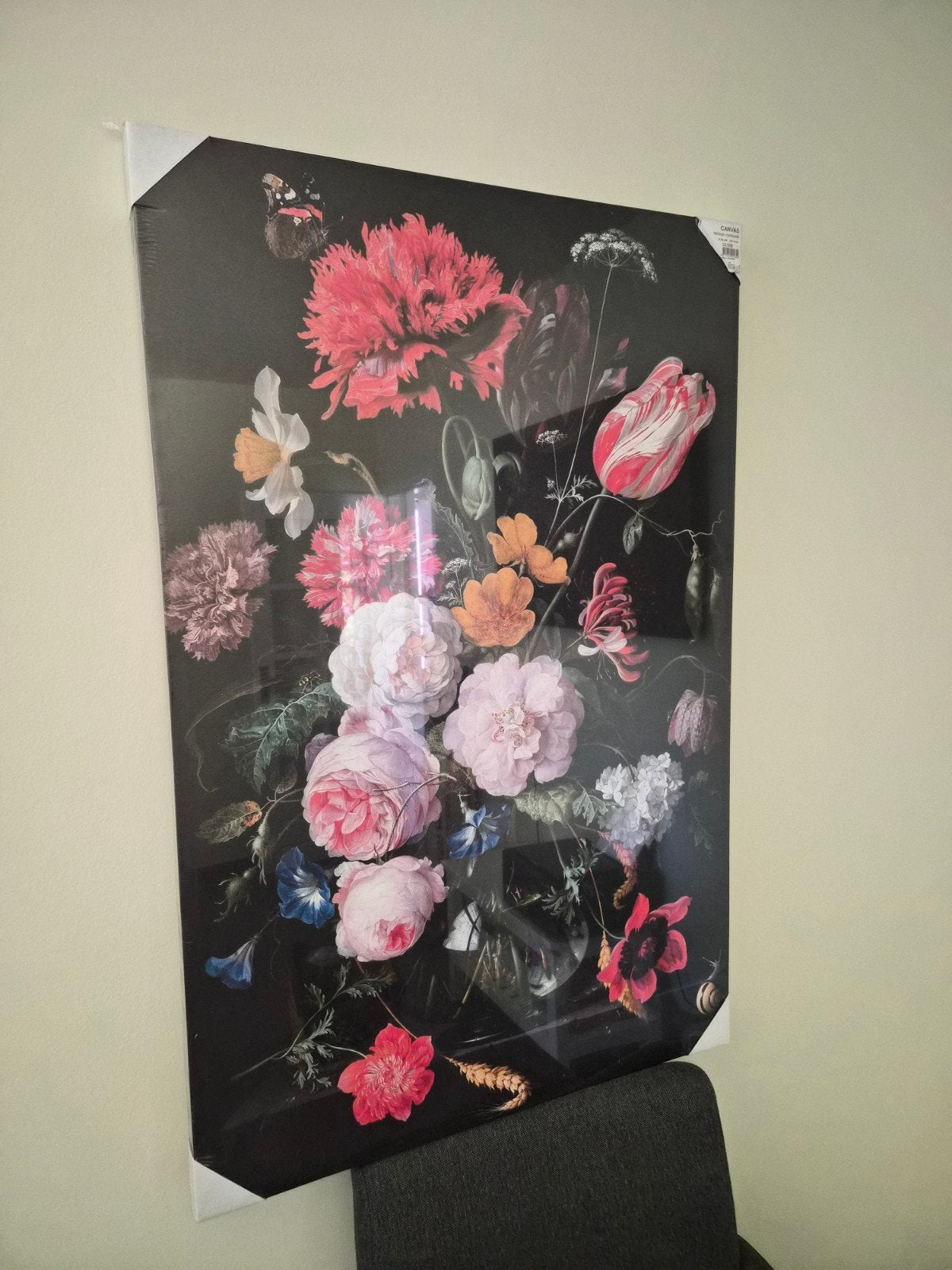 Canvas schilderij bloemen 75x115cm, Ophalen, Nieuw, Schilderij, 75 – 100