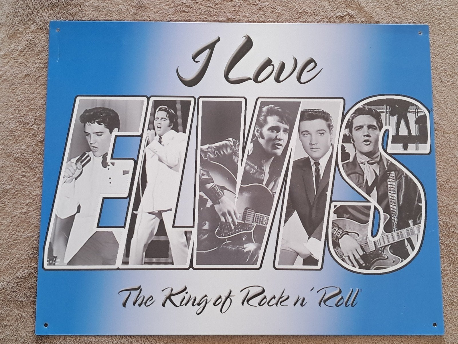 I love elvis the King of Rock & roll, Ophalen of Verzenden, Zo goed als nieuw, Poster, Artwork of Schilderij