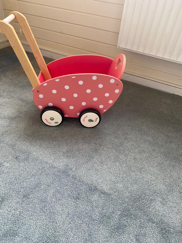 Poppenwagen van Janod, Ophalen, Gebruikt, Duw- of Trekspeelgoed