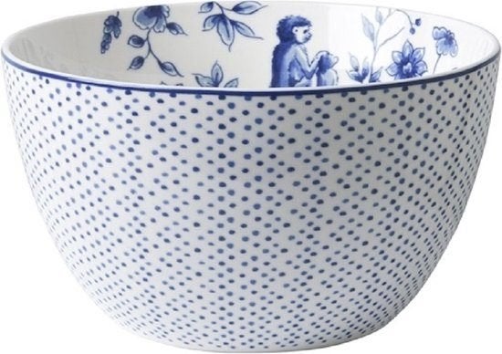 Heinen Delfts Blauw soepkom Aapjes 700 ml porselein, Overige merken, Ophalen of Verzenden, Kom(men), Delftsblauw
