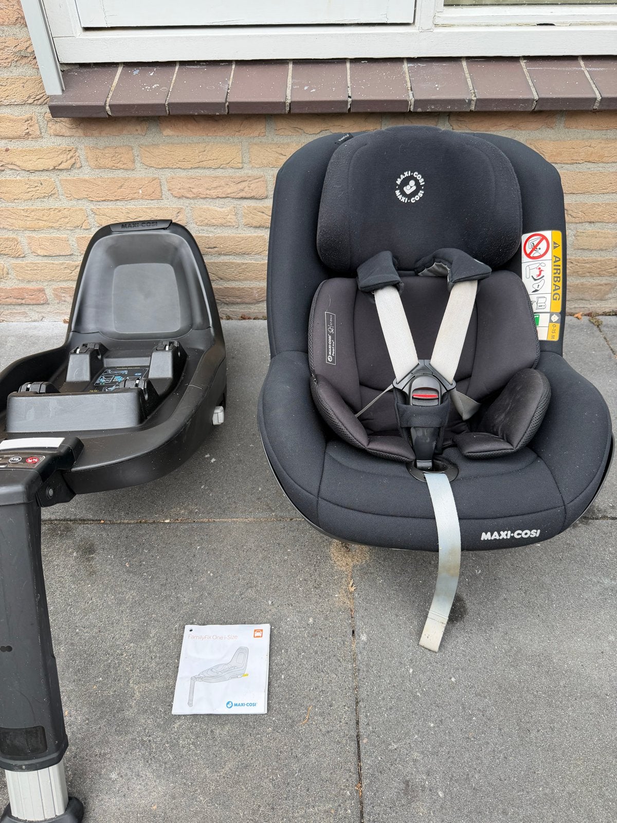 Maxi-Cosi FamilyFix One i-Size met autostoel, Kinderen en Baby's, Ophalen, Gebruikt, 0 t/m 18 kg, Zijbescherming