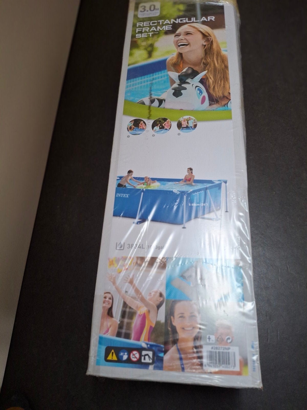 Intex Krystal Clear Zwembad met filterpomp en afdekzeil, Tuin en Terras, Ophalen, Rechthoekig, Opzetzwembad, Minder dan 80 cm