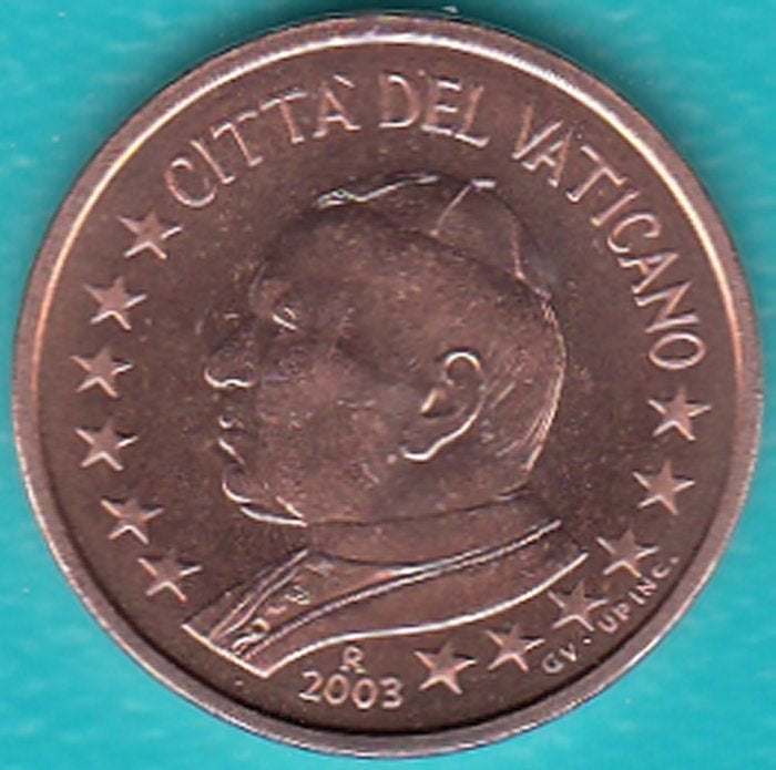 Vaticaan 5 eurocent 2003 Johannes Paulus II UNC - schaars !, Postzegels en Munten, Ophalen of Verzenden, Vaticaanstad, 5 cent