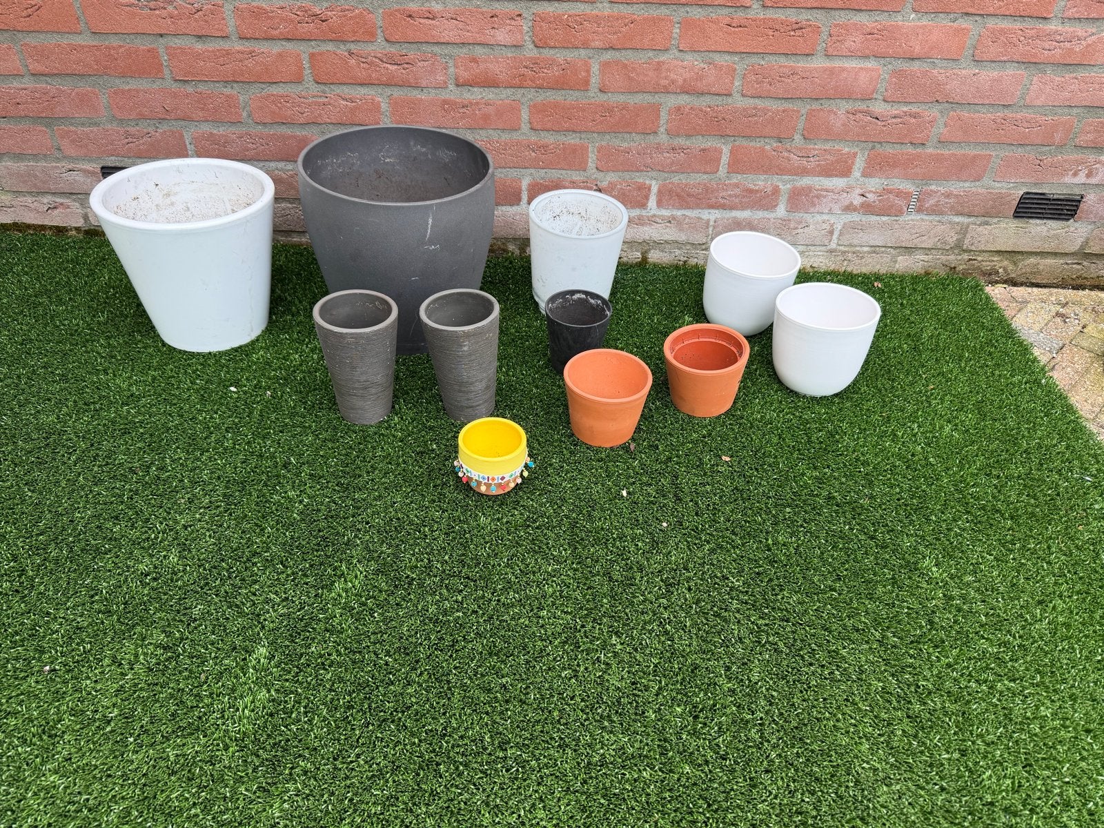 Diverse bloempotten en plantenbakken, Gebruikt, 40 cm of meer, Rond, Binnen