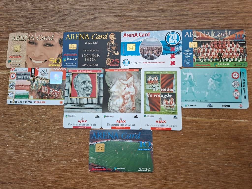 Verzameling van diverse Arena Cards en clubcards met, Verzamelen, Ophalen of Verzenden