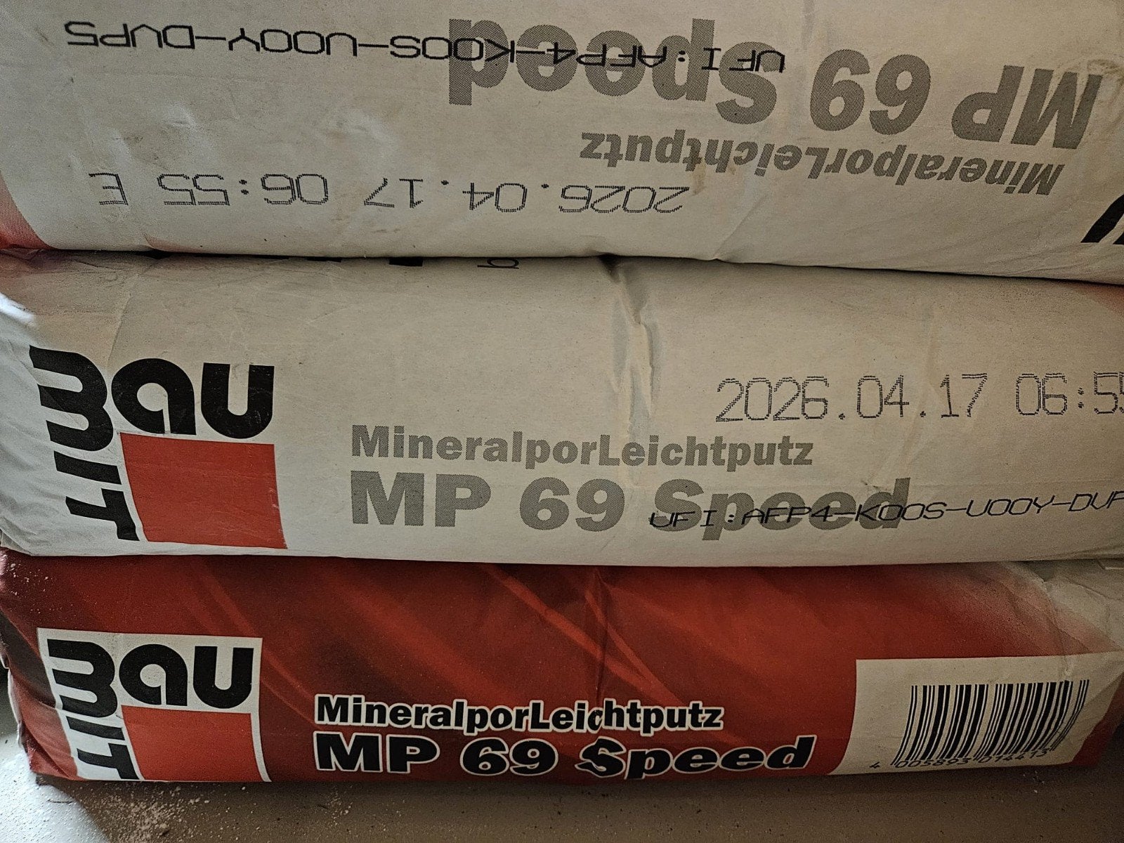 3 nieuwe zakken Knauf MP 69 Speed stuc voor buiten en binnen, Ophalen, Nieuw, Overige typen