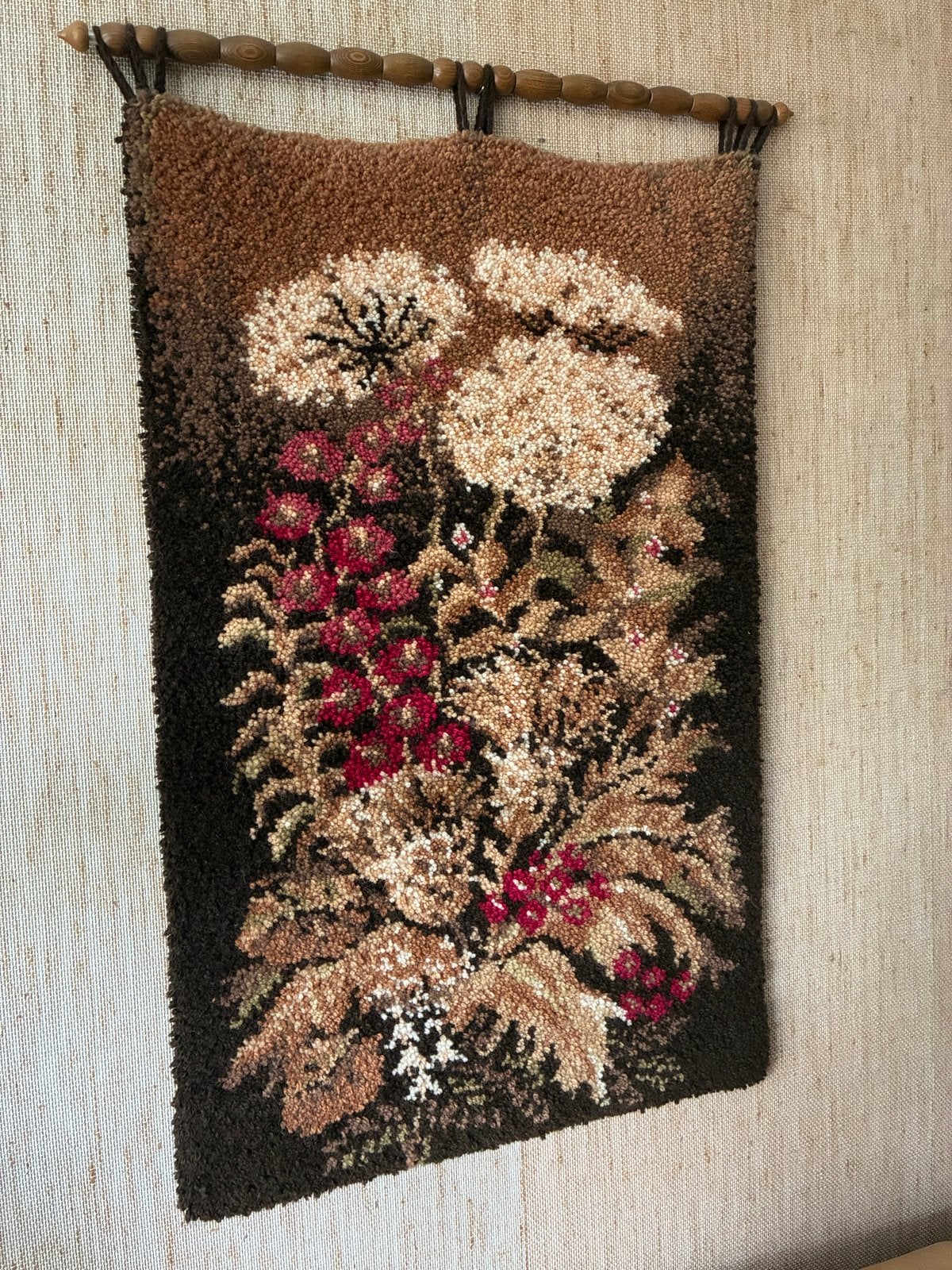 Vintage Wandkleed met Bloemenpatroon - 100x70 cm, Ophalen, Gebruikt, Handgemaakt, Meerkleurig