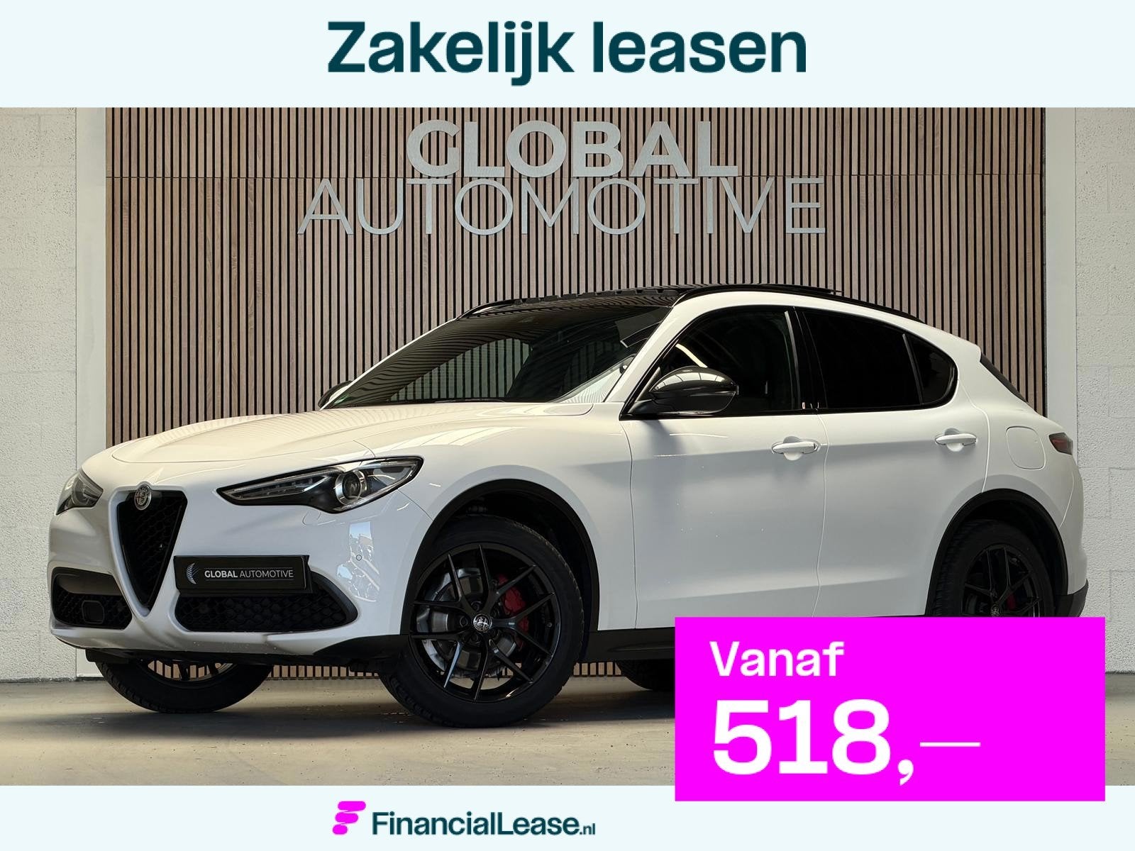 Alfa Romeo STELVIO 2.0 T AWD B-Tech - 20 INCH - PANO - SPORT, Dealer onderhouden, 4 cilinders, Wit, Leder