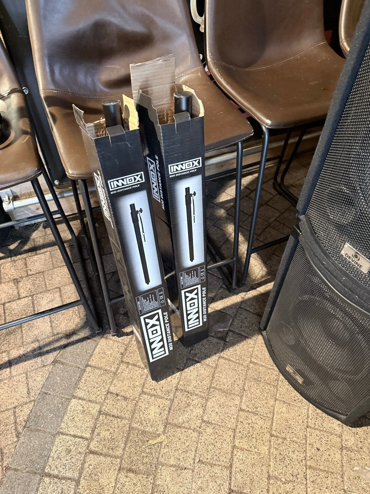 Tussenpalen speakers DJ zang - Inox Distance Poles, Ophalen of Verzenden, Gebruikt