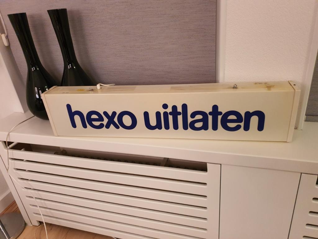 Lichtbak Hexo uitlaten jaren 70, Verzamelen, Ophalen, Gebruikt, Lichtbak of (neon) lamp