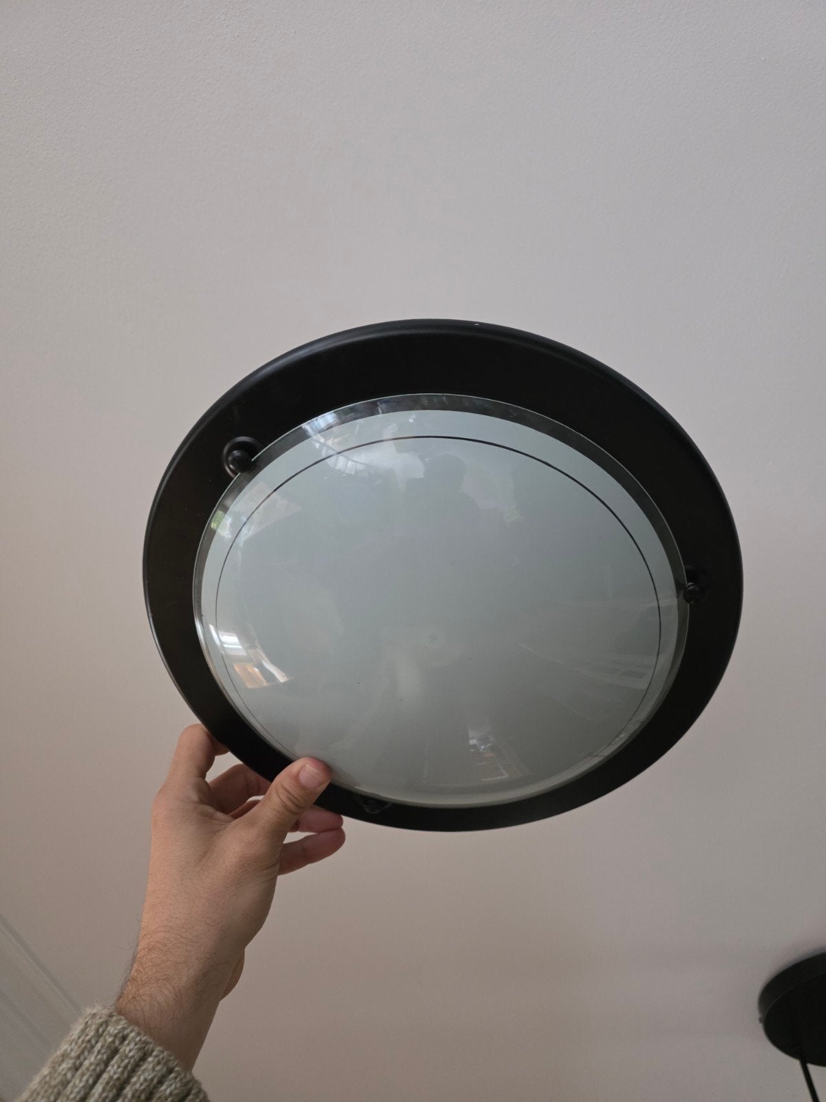 Moderne Plafondlamp - Zwart met Melkglas, Ophalen