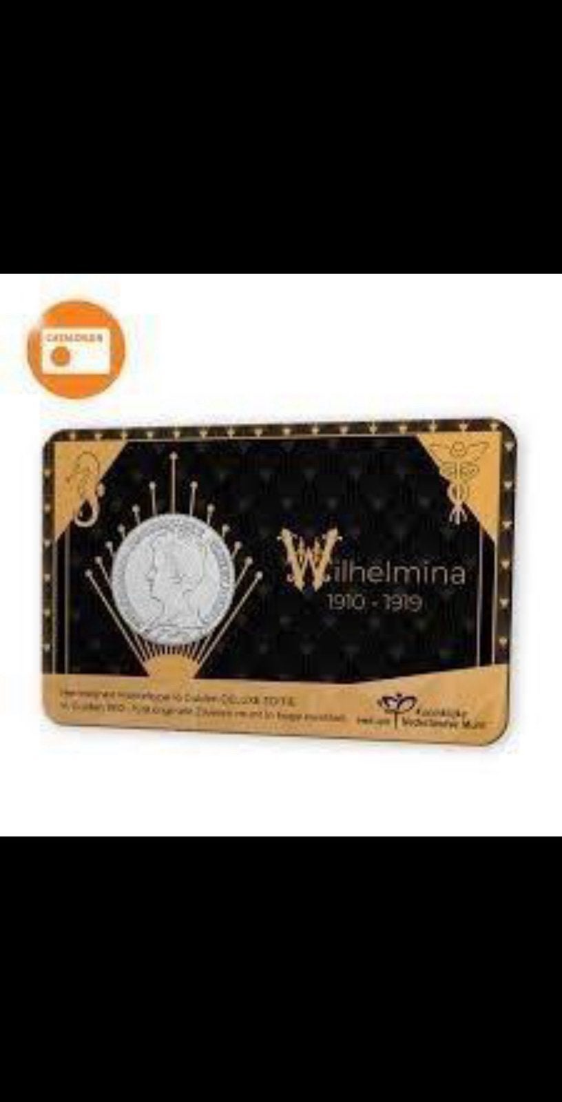 Wilhelmina Hermelijnen Mantel DELUXE coincard jaartal 1912, Ophalen of Verzenden, Koningin Wilhelmina, ½ gulden