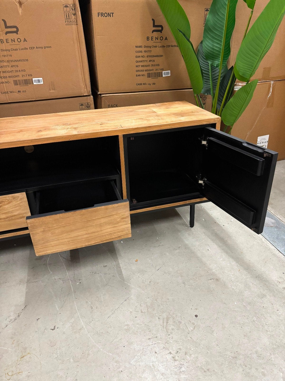 Tv-meubel 180cm van teakhout., Ophalen, ., 150 tot 200 cm, Teakhout