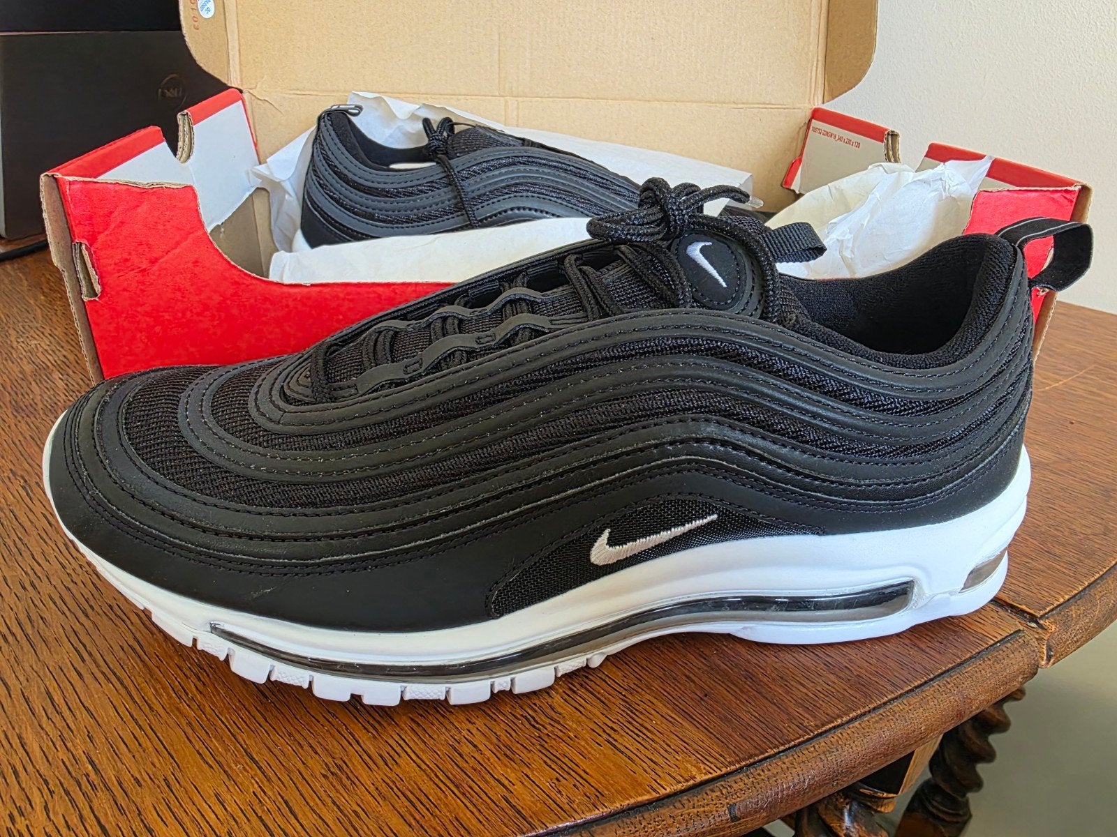 Nike Air Max 97 Zwart/Wit - Maat 45.5., Zwart, Nike, Nieuw, Ophalen of Verzenden