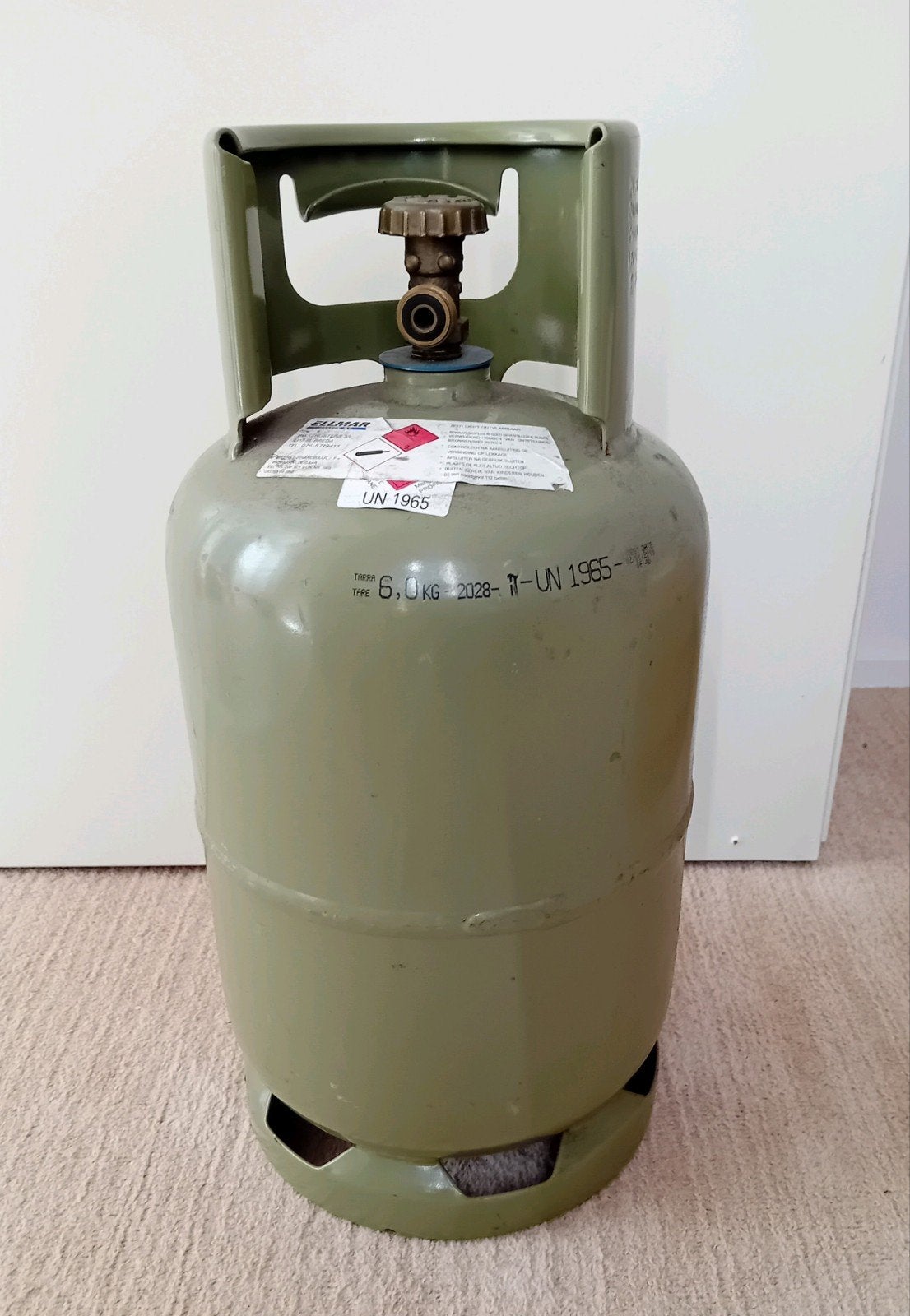 Goedgekeurde gasfles 6.0 Kg UN 1965, Caravans en Kamperen, Ophalen