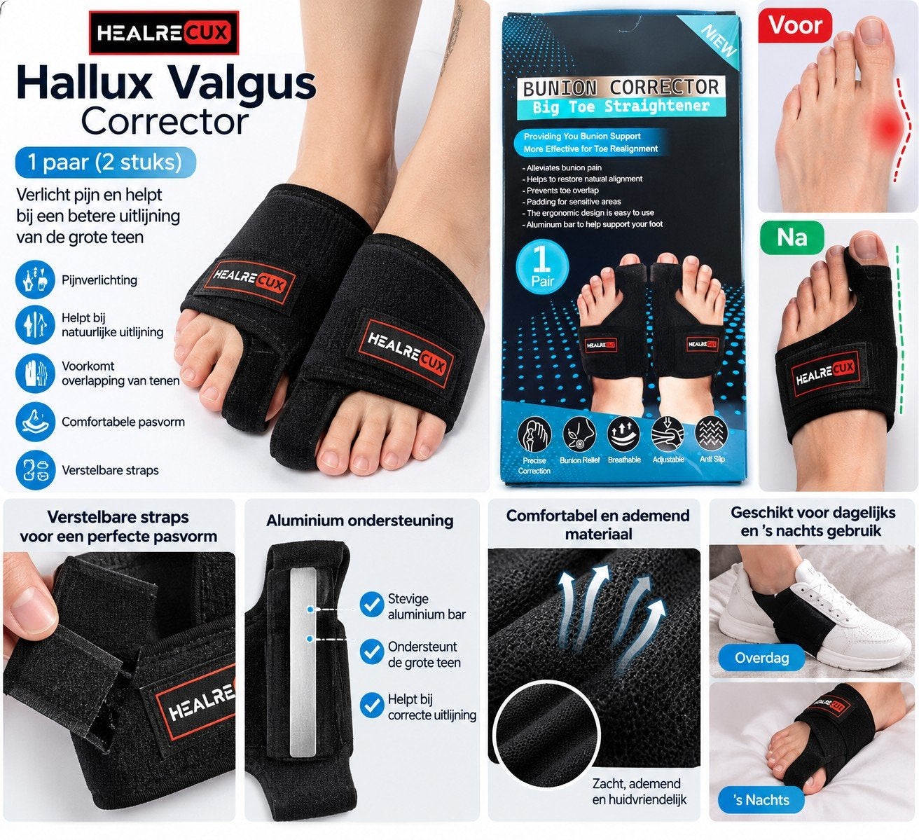 Hallux Valgus Corrector - Bunion Corrector (1 paar), Ophalen of Verzenden, Nieuw, Overige typen