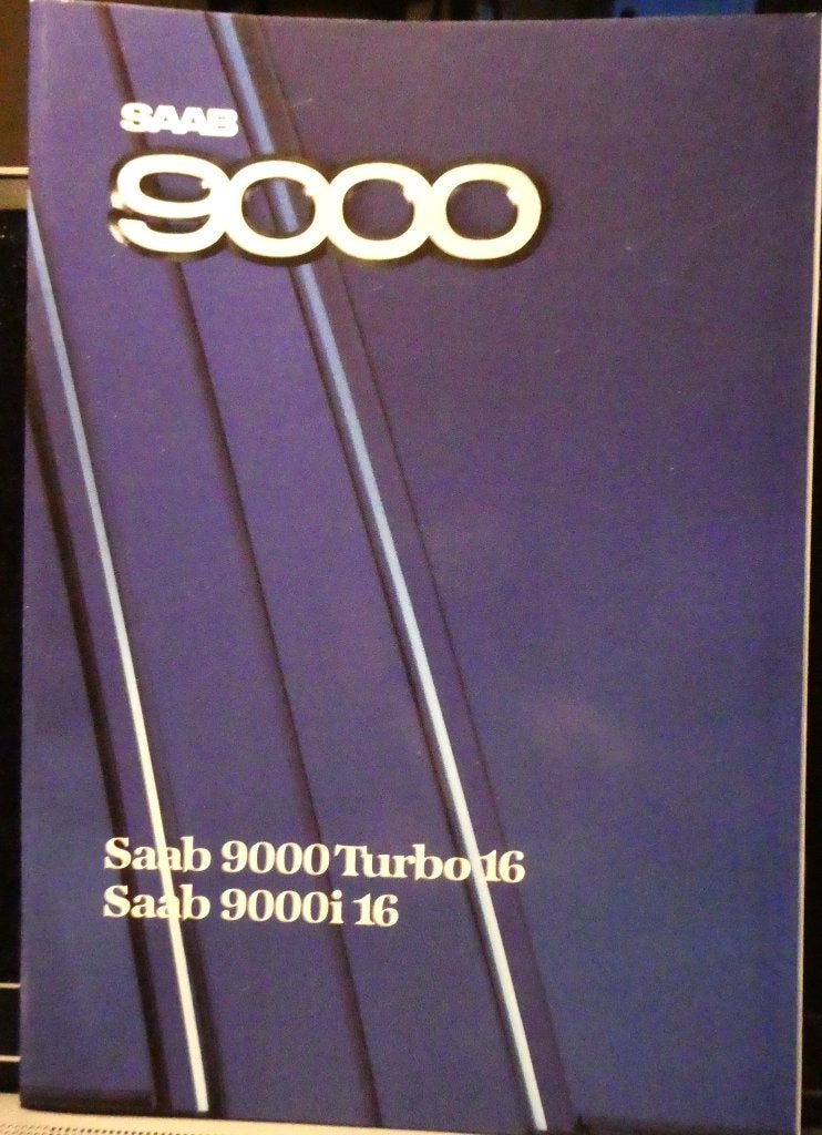 Saab 9000 turbo 16 en 9000i 16 brochure 1987, Verzenden, Zo goed als nieuw, Overige merken