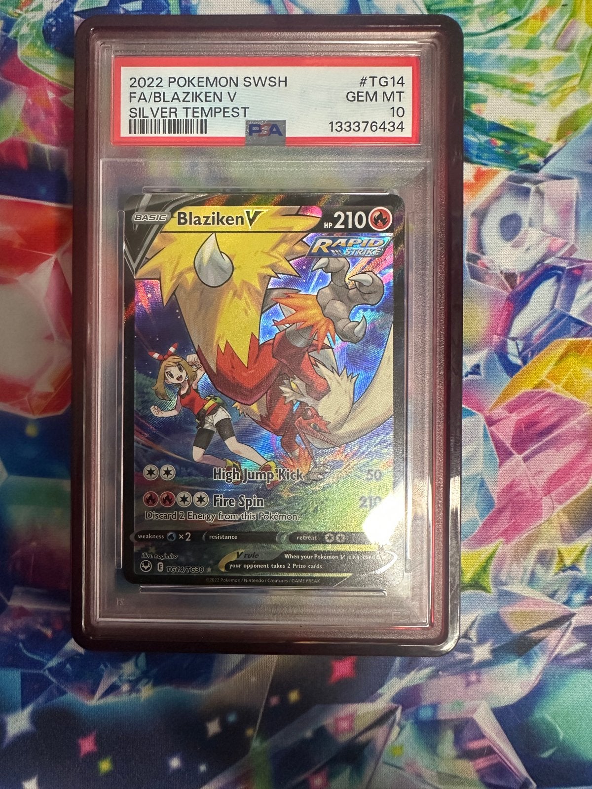 Blaziken V (TG14) PSA 10 - Pokémon Silver Tempest, Ophalen of Verzenden, Zo goed als nieuw, Losse kaart