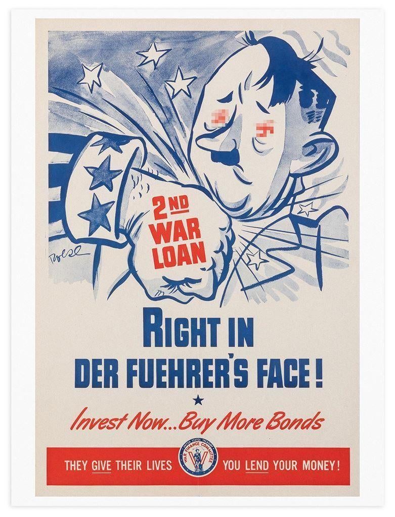 Anti-Nazi Propaganda Hitler WW2 affiche Poster ., Verzamelen, Militaria | Tweede Wereldoorlog, Verzenden, Landmacht, Amerika, Foto of Poster