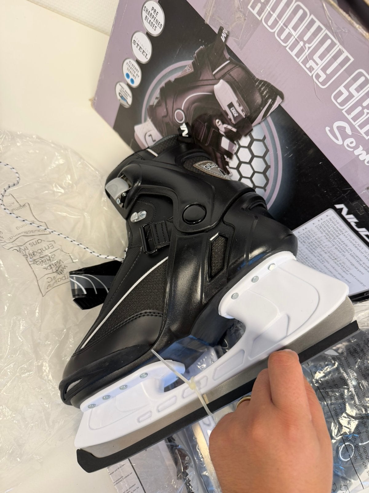Nijdam IJshockeyschaatsen Semi Softboot Zwart Maat 41 Nieuw, Nieuw, M, Ophalen of Verzenden, M