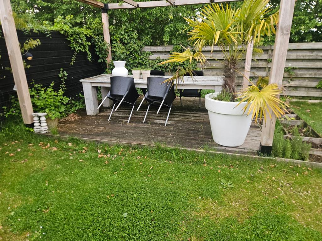 2 vlonderplanken terassen.  Gratis af te halen., Ophalen of Verzenden, Gebruikt, Steigerhout