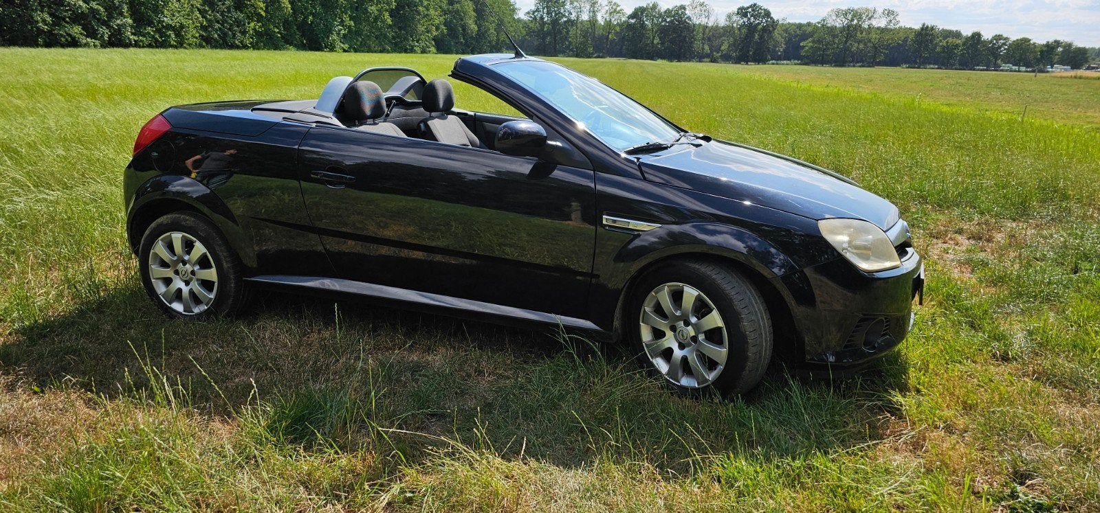 Opel Tigra 1.4 16V Twintop 2006 Zwart, Auto's, Voorwielaandrijving, 4 cilinders, Cabriolet, Origineel Nederlands